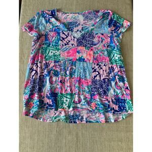 Lilly Pulitzer Etta Top Net Print XXL